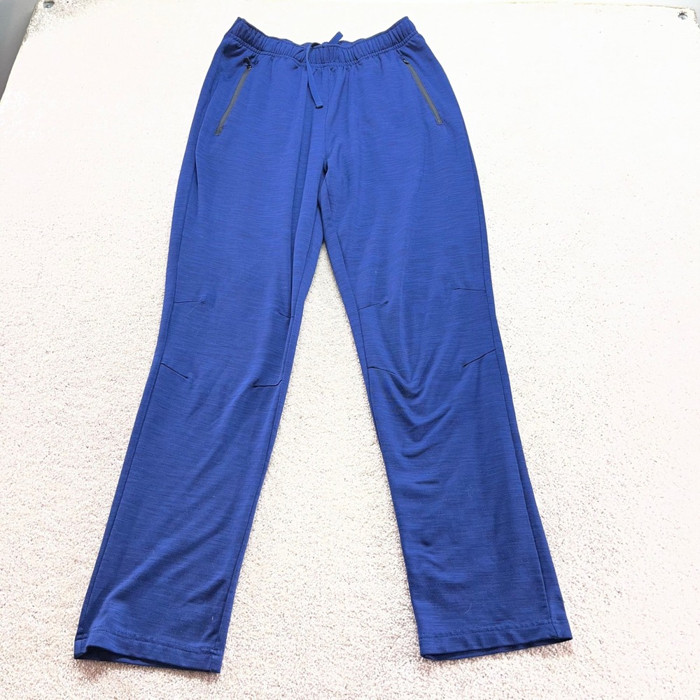 Asics Athletic Pants Mens Medium Blue Space Dye Zipper Pockets Jogger Track